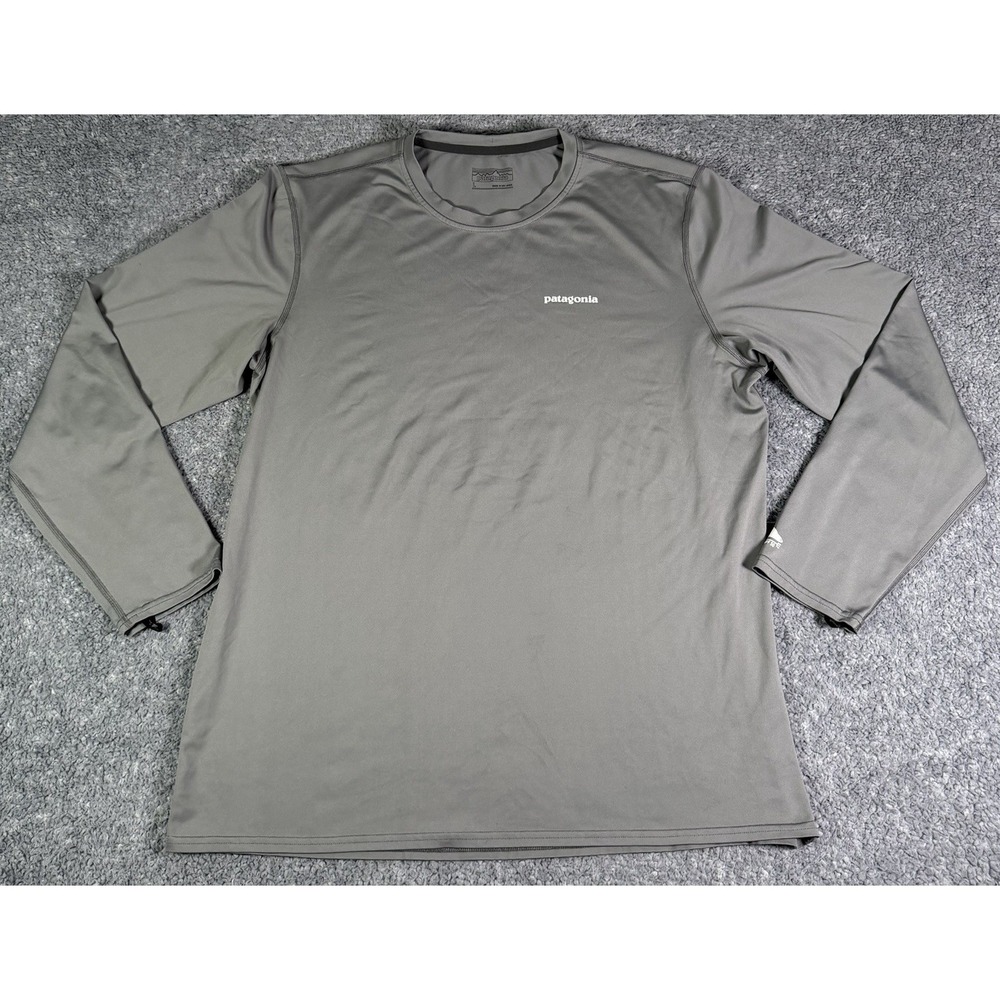 Patagonia Capilene Cool Daily Graphic Long Sleeve Shirt Gray UPF 50 Mens Size L